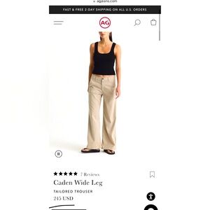 AG Los Angeles CADEN WIDE LEG tailored trouser - size 26